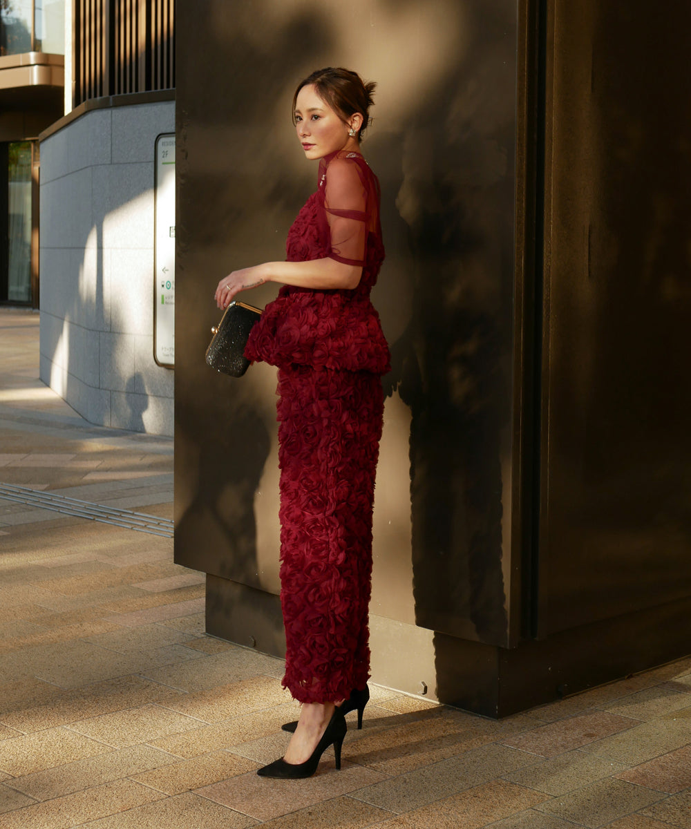 ROSE PEPLUM SET DRESS