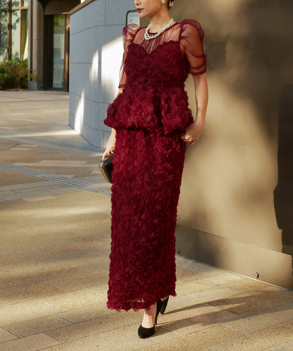 ROSE PEPLUM SET DRESS