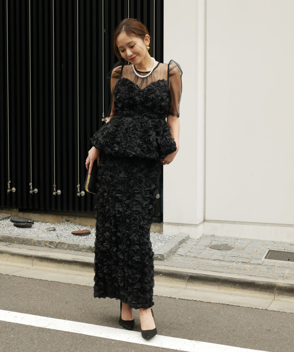 ROSE PEPLUM SET DRESS