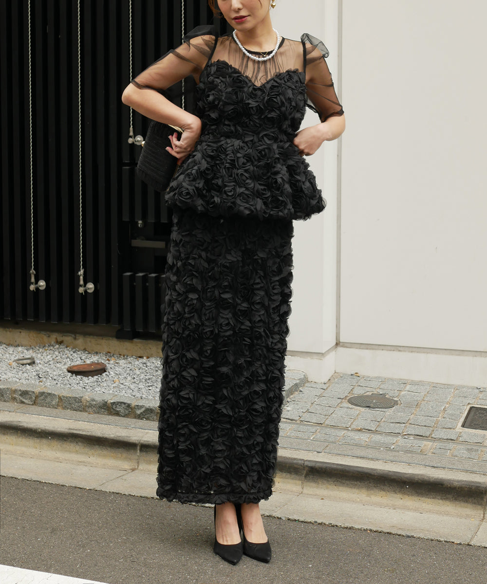 ROSE PEPLUM SET DRESS