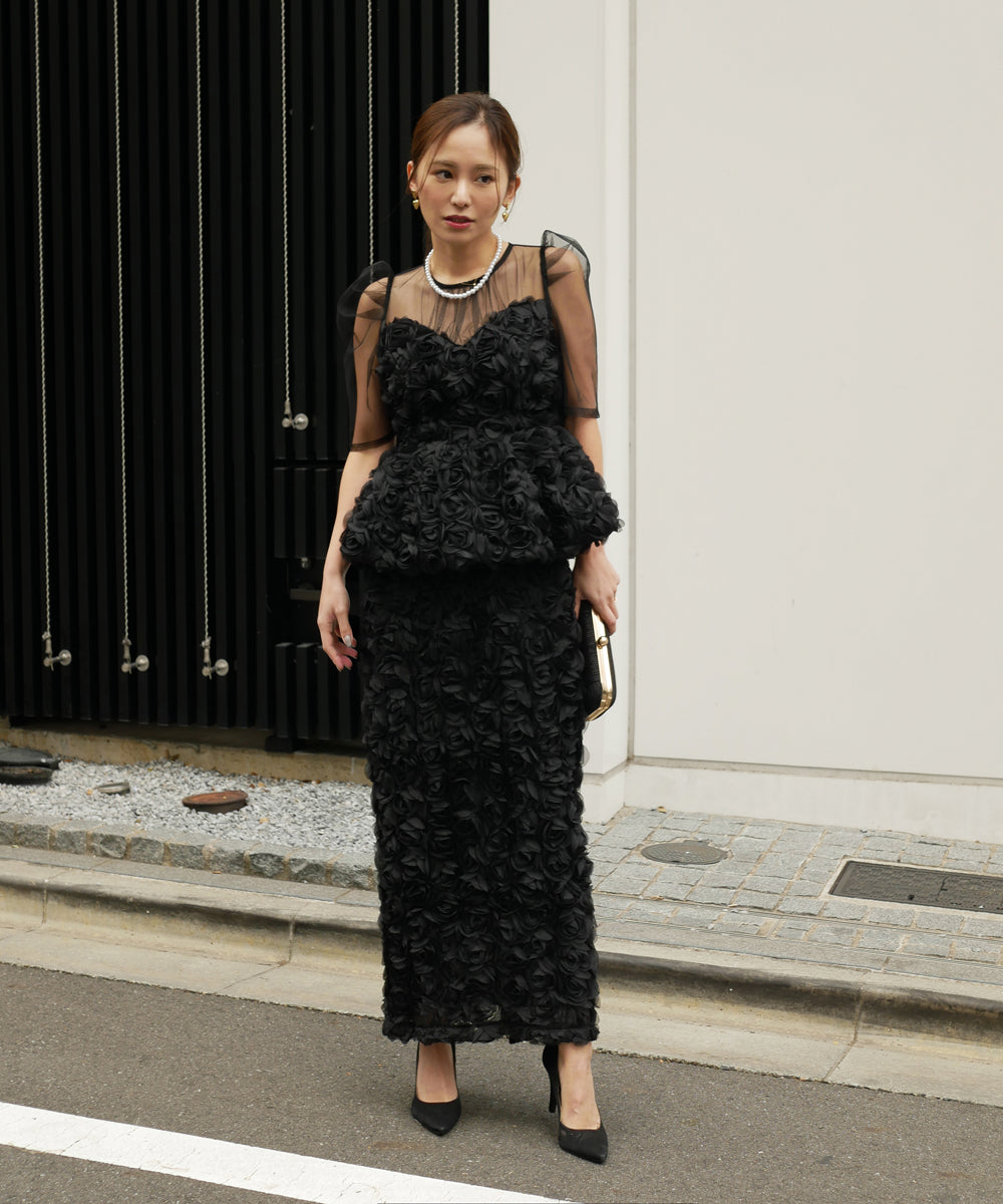 ROSE PEPLUM SET DRESS