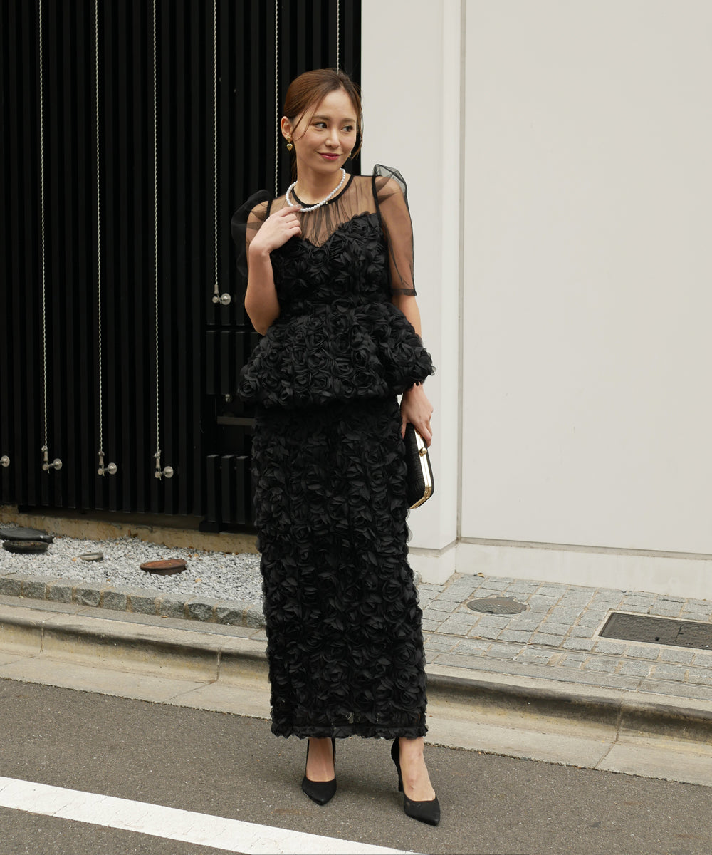 ROSE PEPLUM SET DRESS