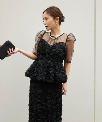 ROSE PEPLUM SET DRESS