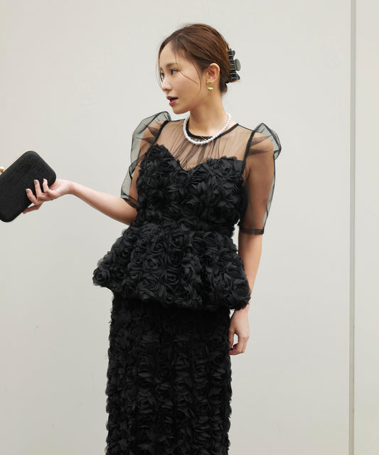 ROSE PEPLUM SET DRESS