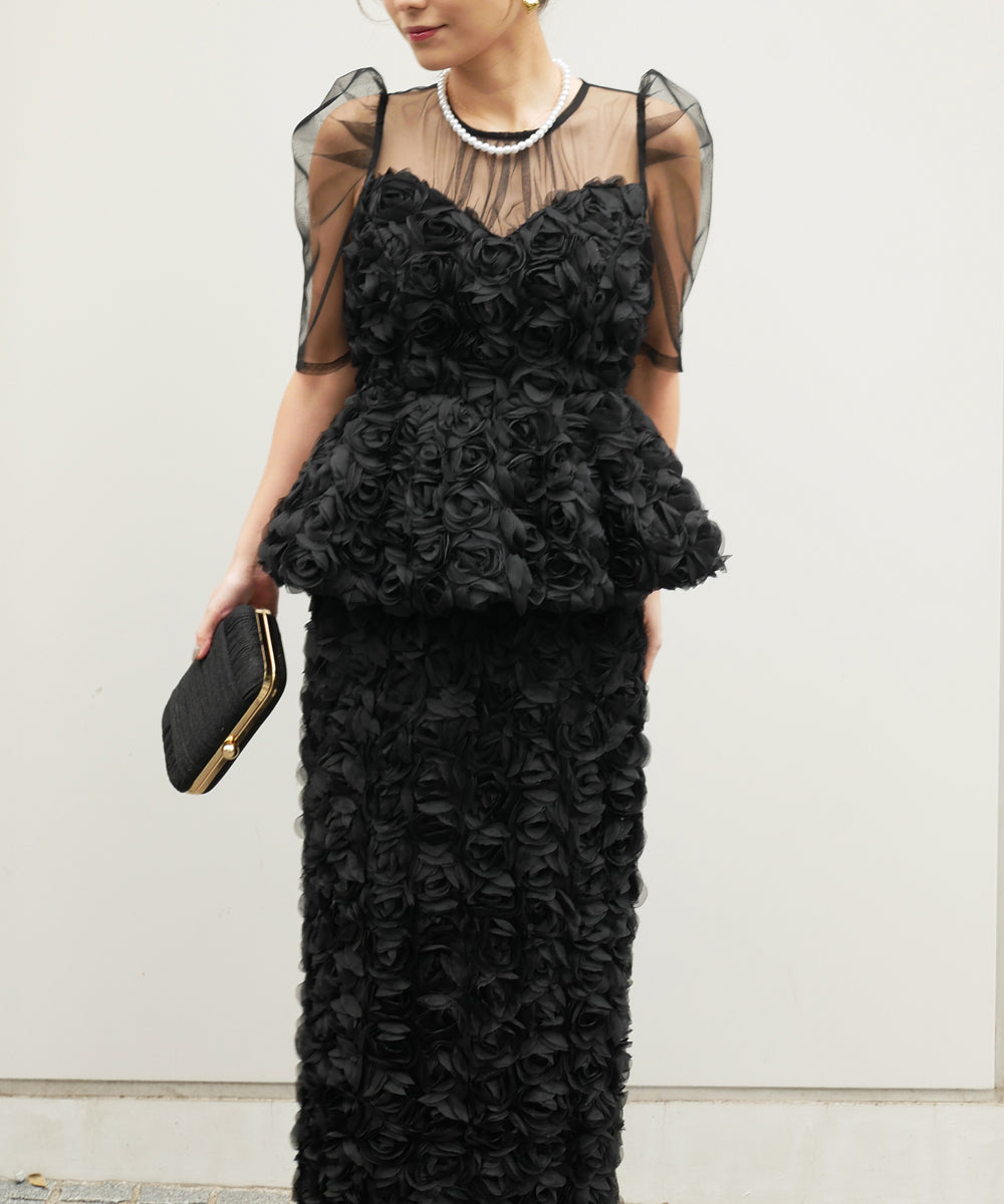 ROSE PEPLUM SET DRESS