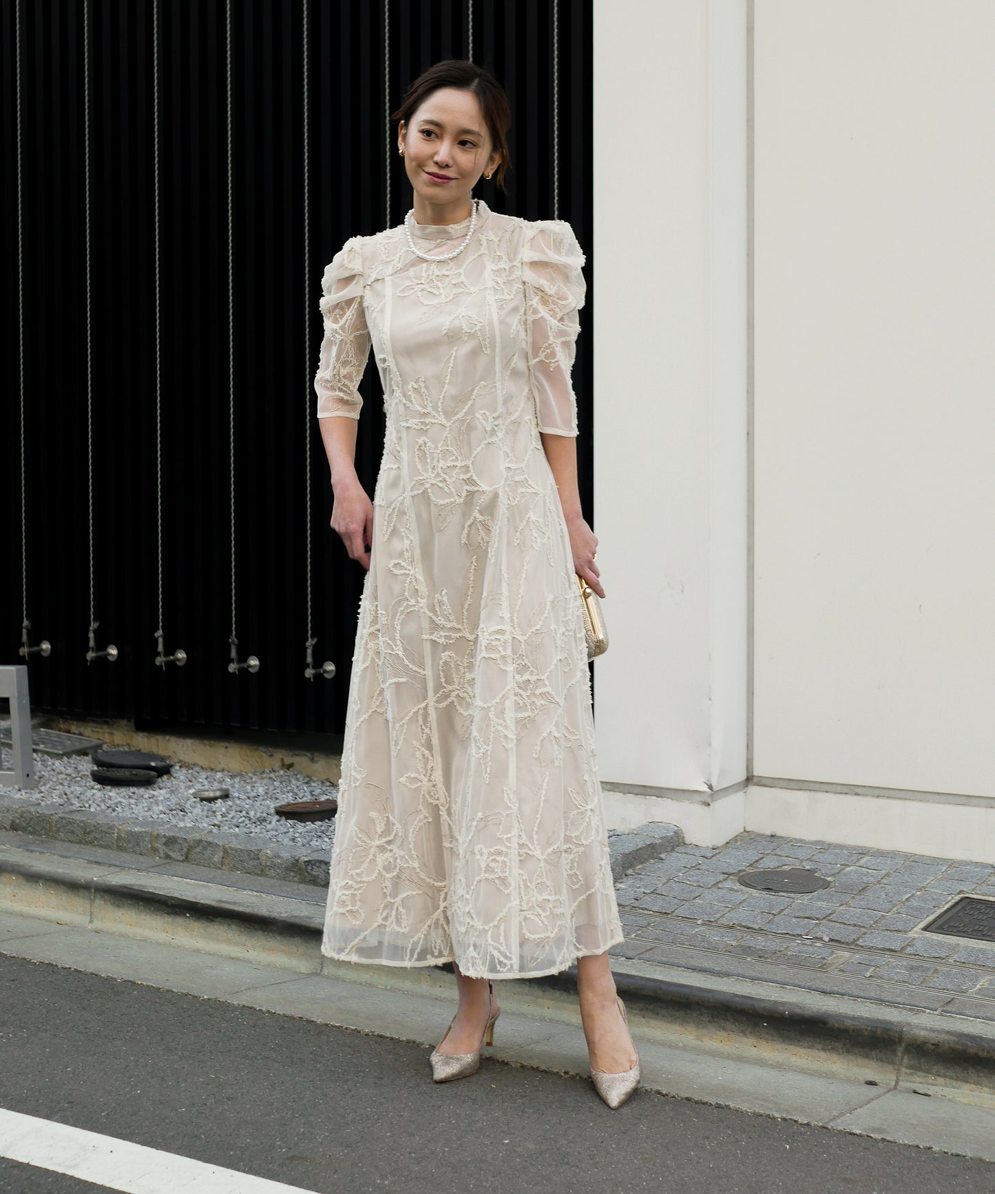 FRINGE LACE FLARE DRESS