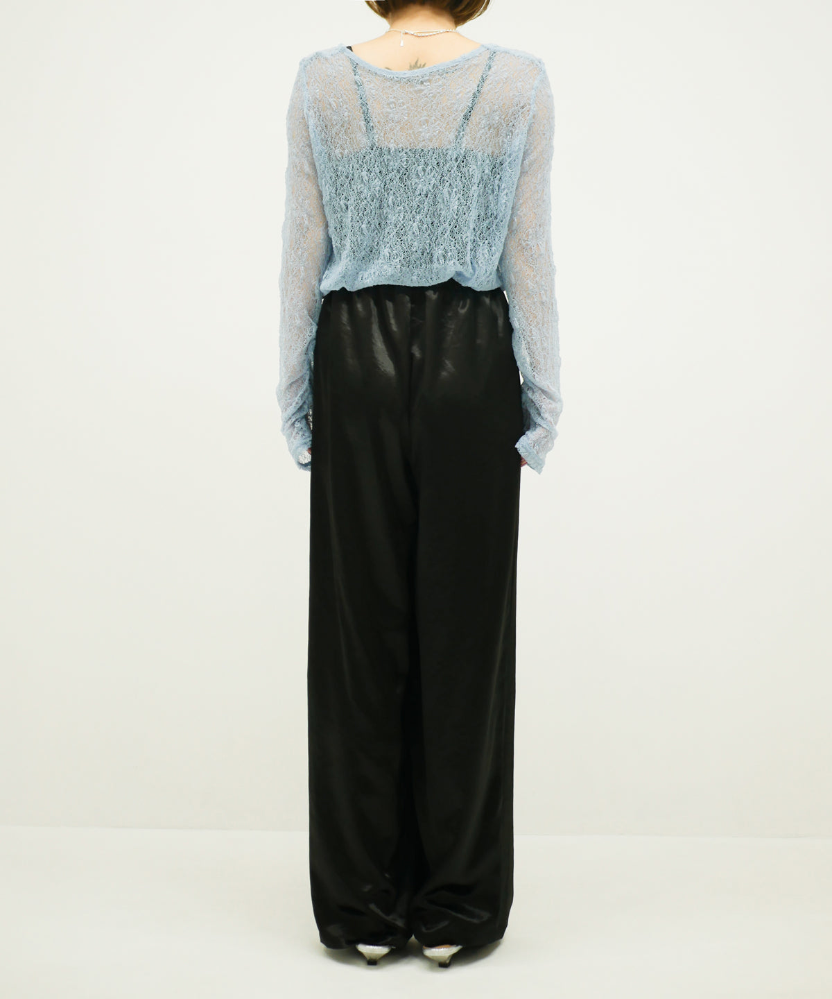SATIN EASY WIDE PANTS