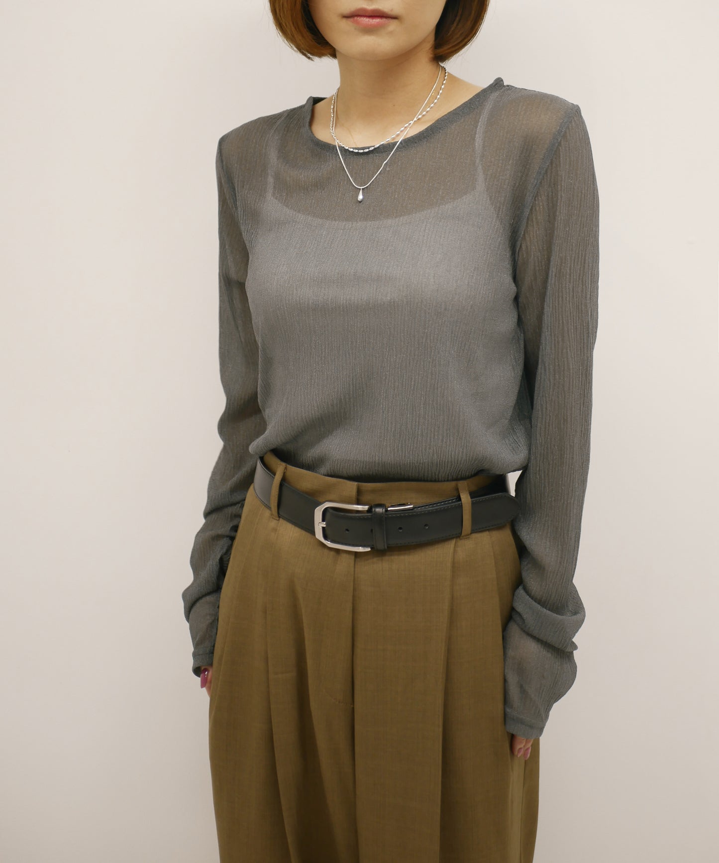 LAME GATHER TOP
