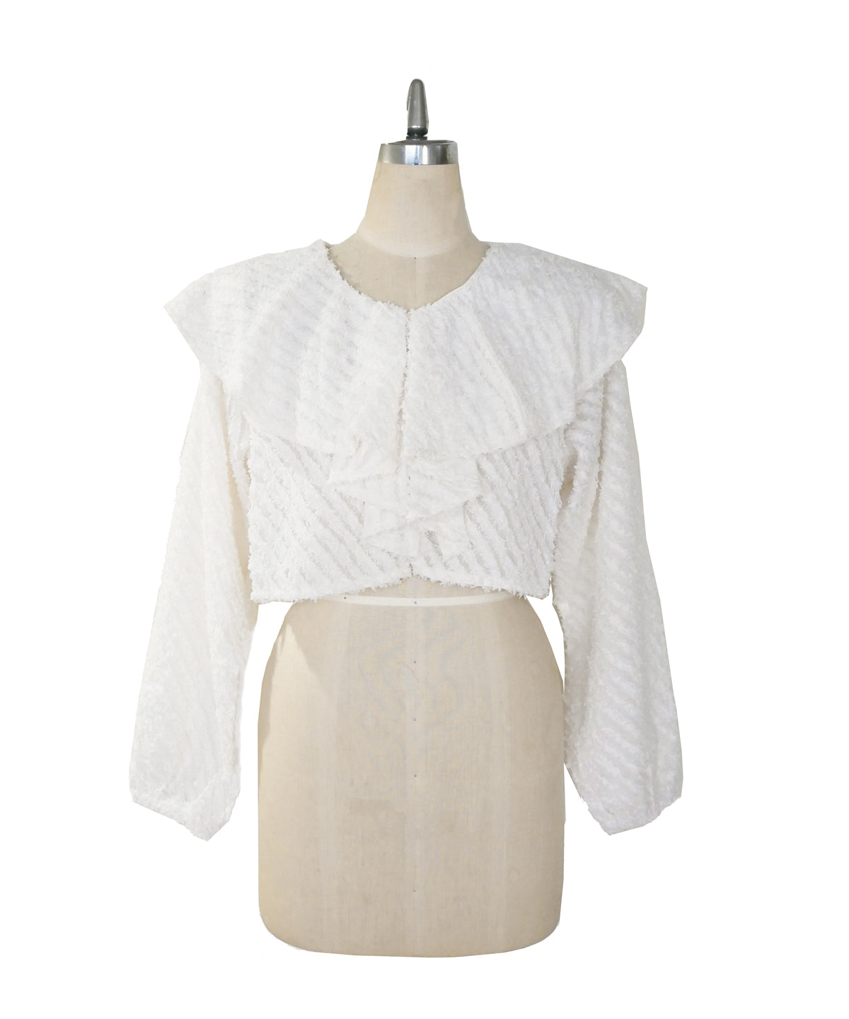 FRINGE JAQURD FRILL TOP