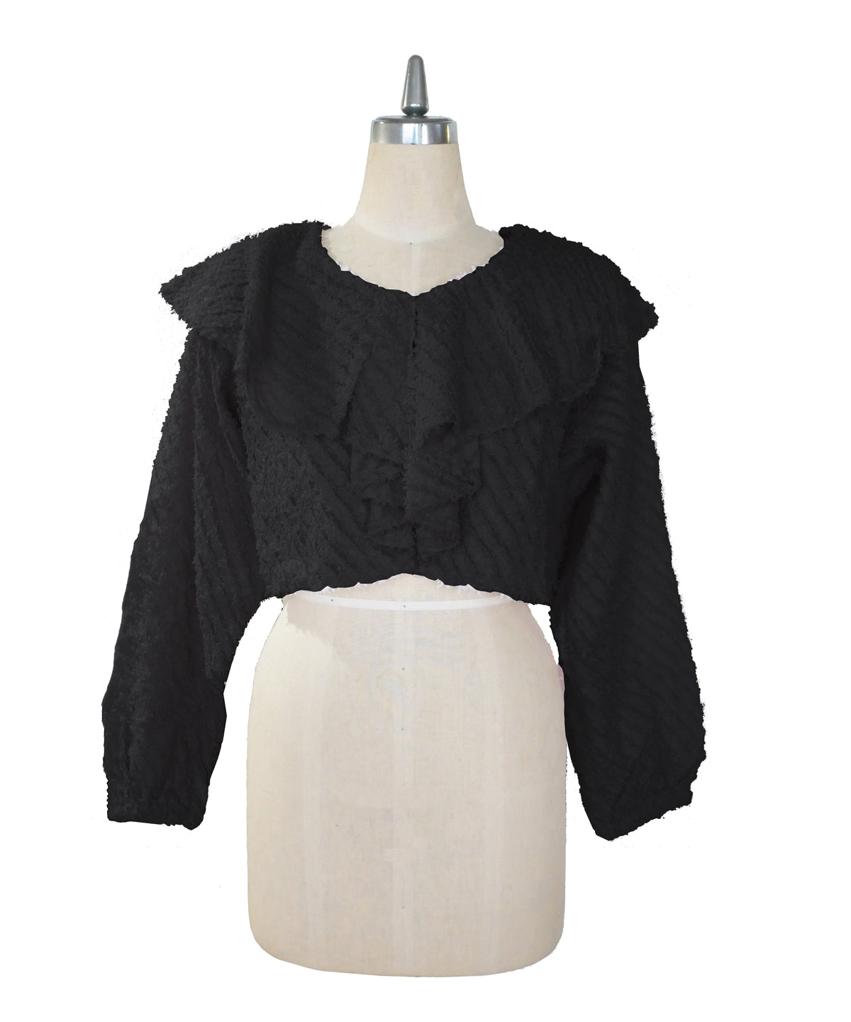 FRINGE JAQURD FRILL TOP
