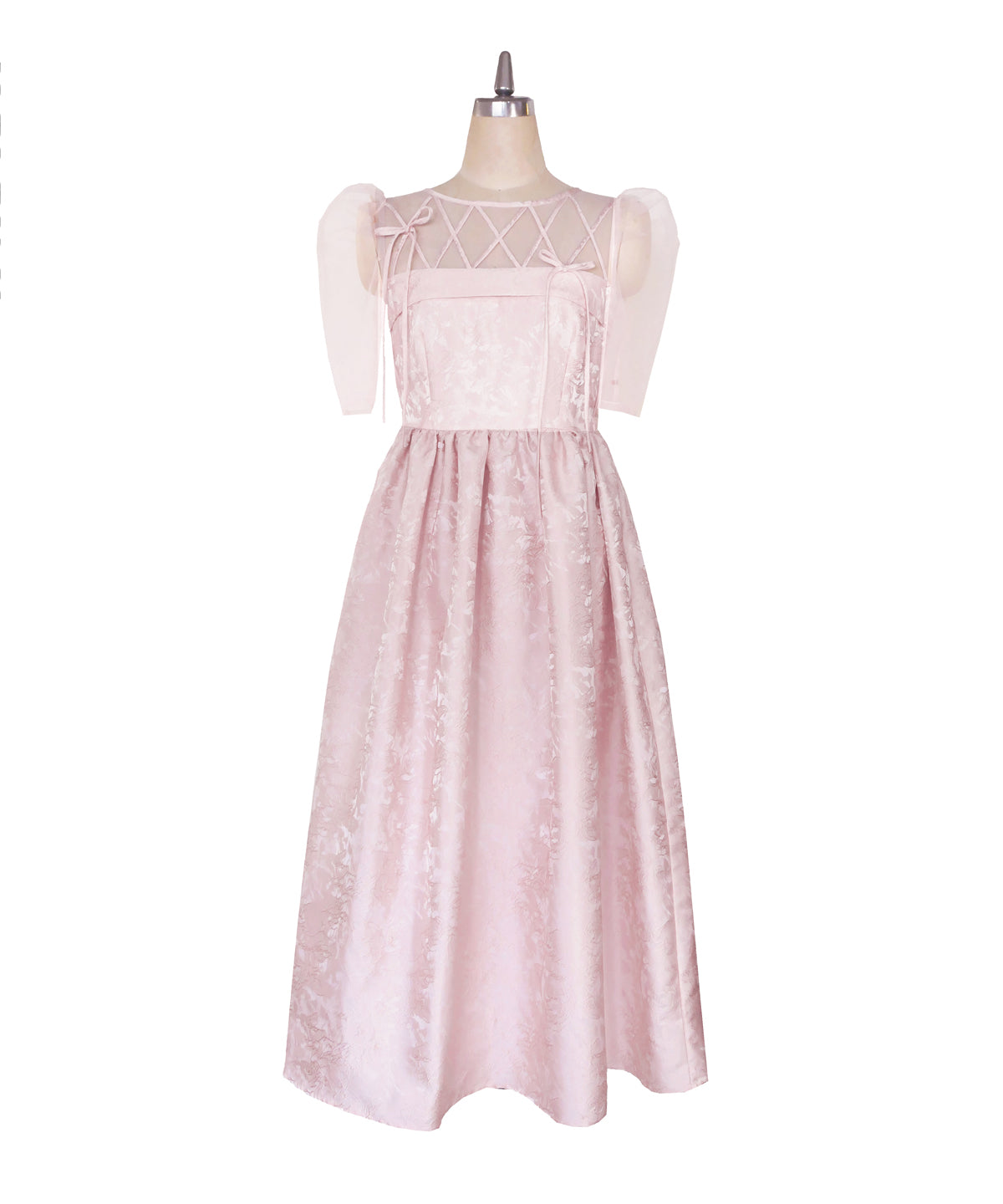 RIBBON MOTIF JACQUARD DRESS