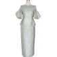 JACQUARD OFF SHOLDER DRESS