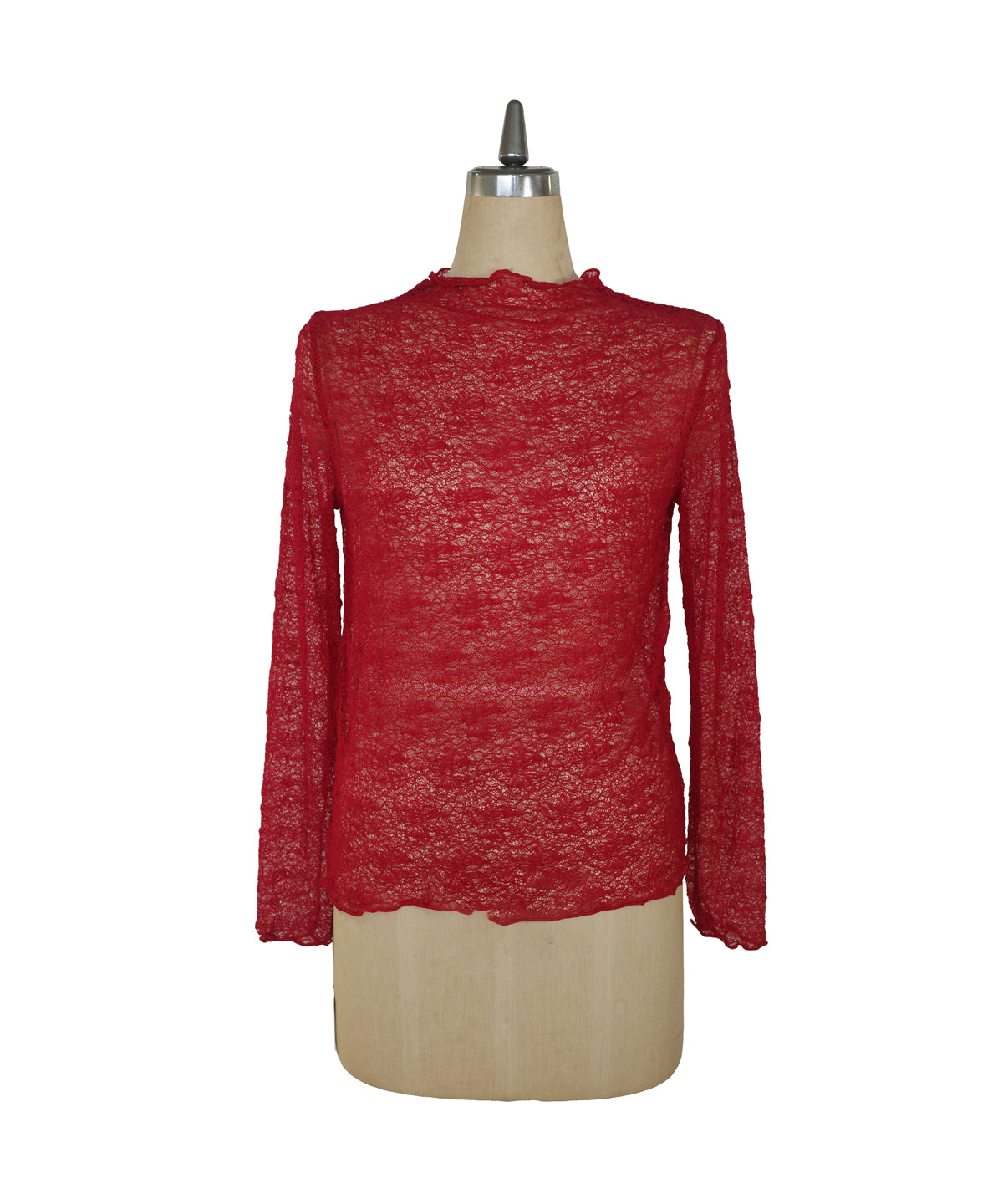 LACE MOCK NECK TOP