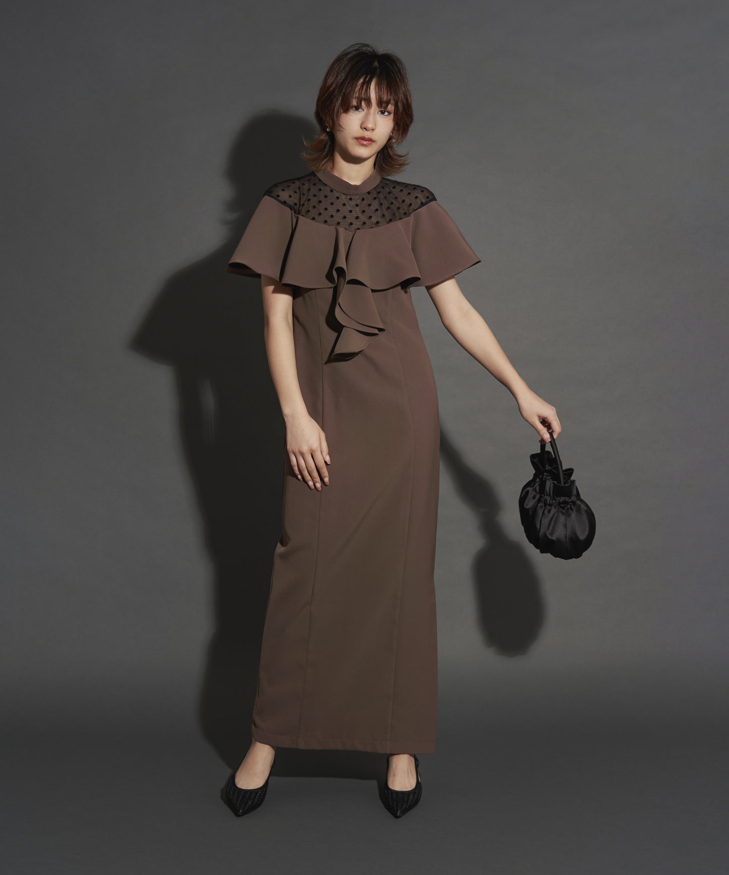 DOT FRILL DRESS