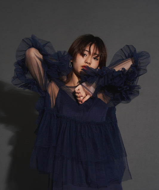 モデルサイズ：162cm B80 W59 H83 / 着用：ネイビー