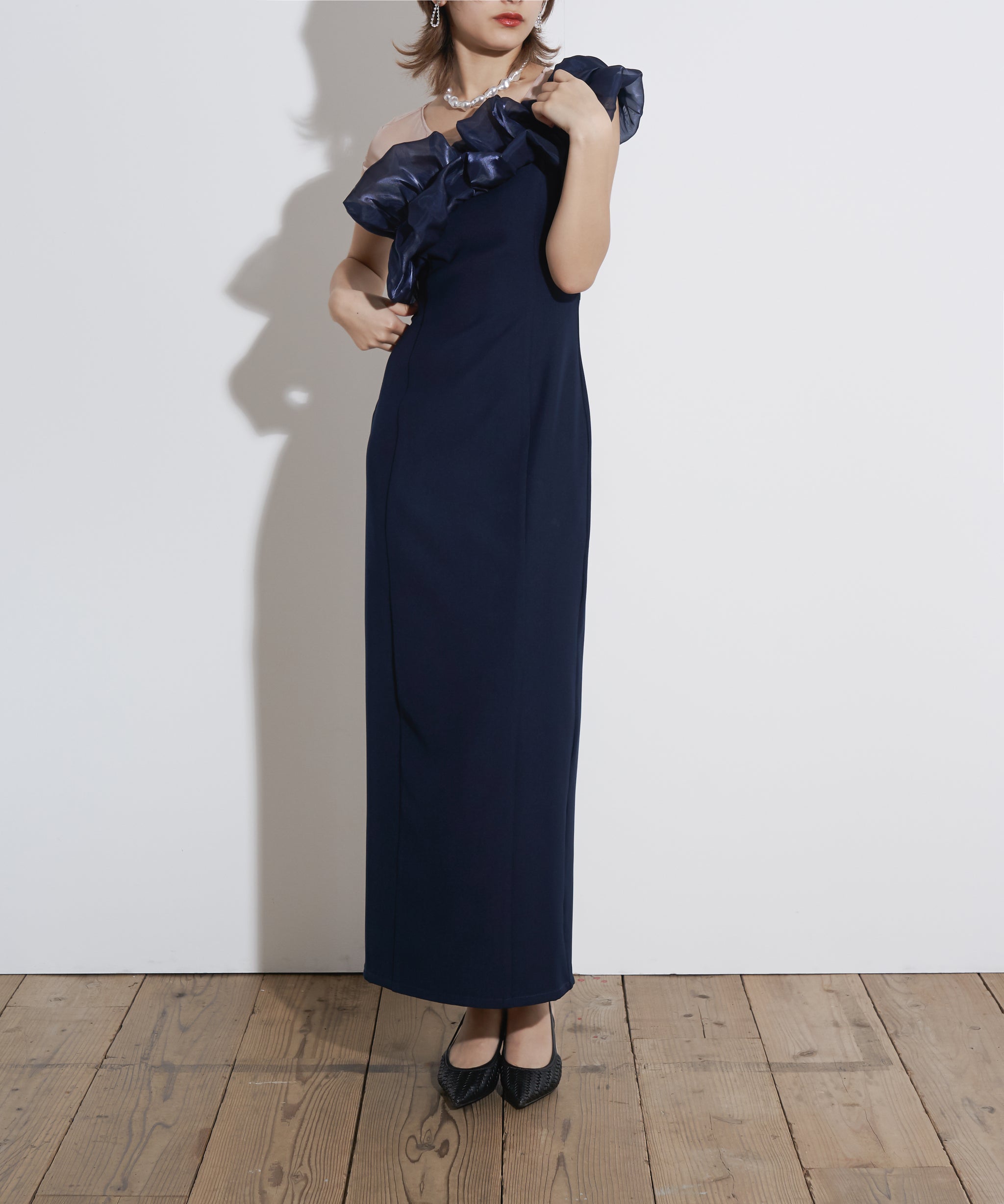 SHINY FRILL DRESS