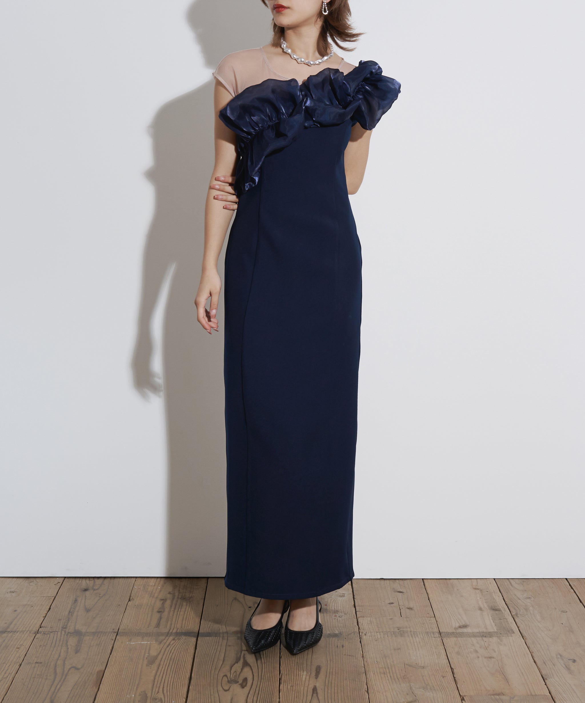 SHINY FRILL DRESS